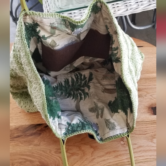 Large Crochet ToteBag Hand stitched & Fully Lined - Picture 3 of 3